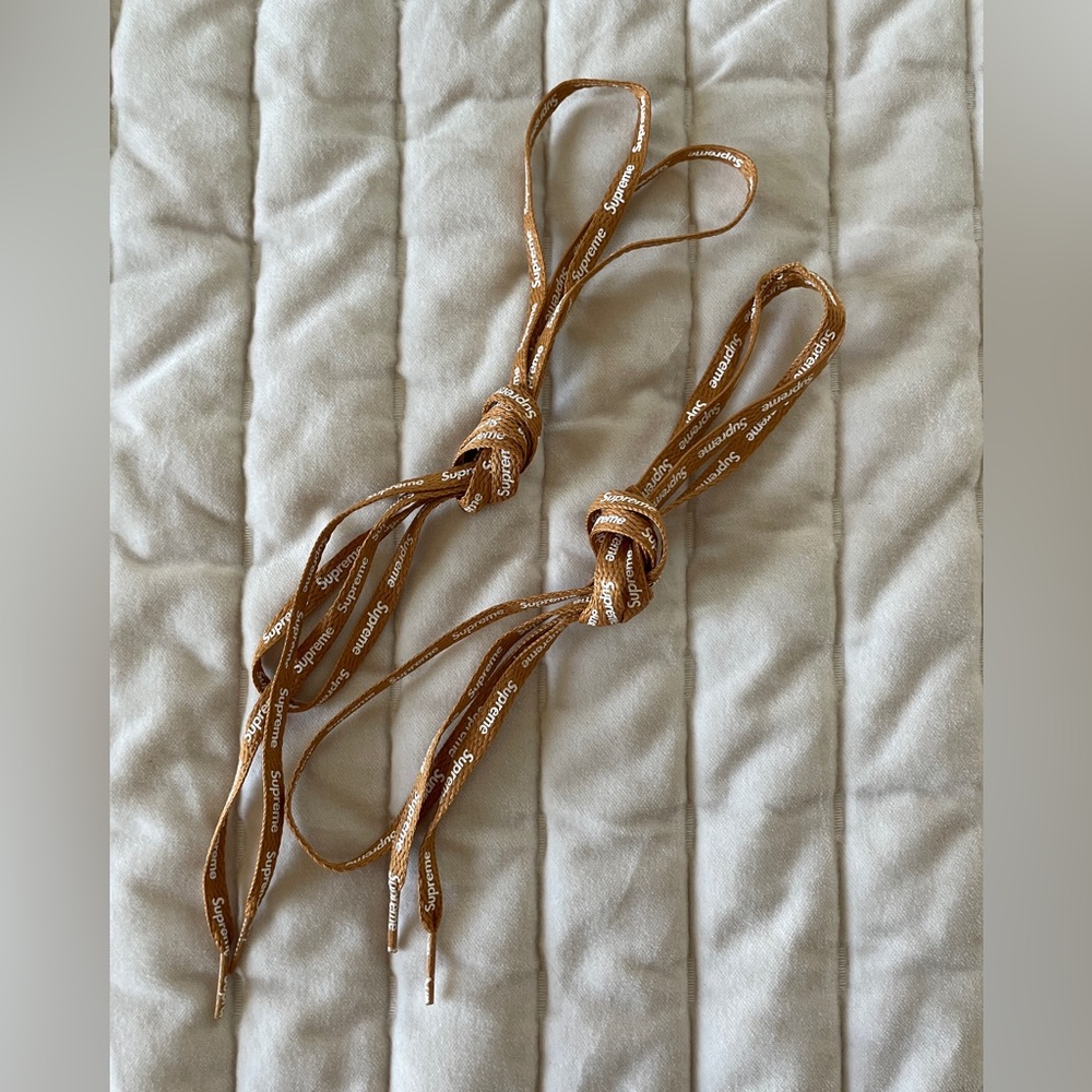 New tan beige Supreme Shoe Laces rare color